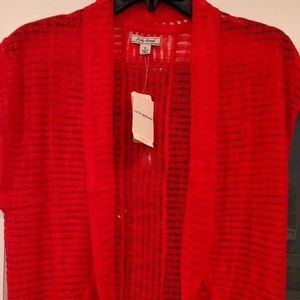 NWT LUCKY BRAND STRIPED SHORT SLEEVE CARDIGAN